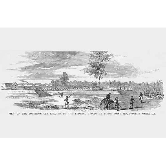 Fortifications at Bird's Point, Missouri-Fine Art Canvas Print (20" x 30")