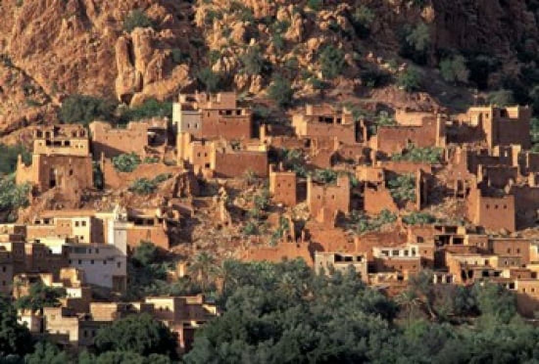 Fortified Homes of Mud and Straw (Kasbahs) and Mosque Morocco Canvas Art - John & Lisa Merrill DanitaDelimont (36 x 24)