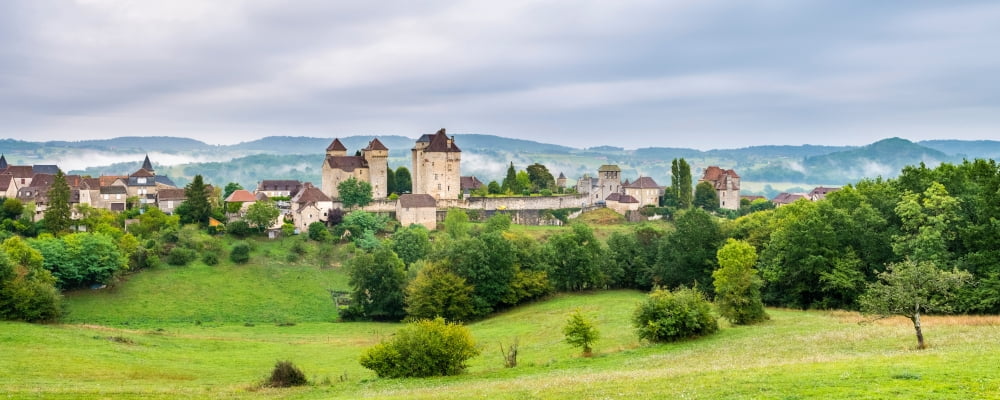 Fortified town of Curemonte Correze Limousin France Canvas Art - Panoramic Images (36 x 12)