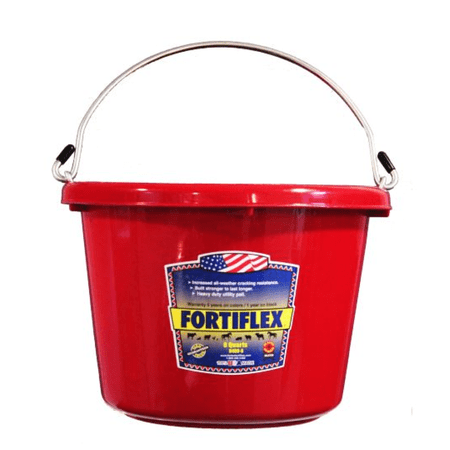 Fortiflex 1304800T-RED 8 qt. Capacity Multi-Purpose Livetsock Plastic Bucket