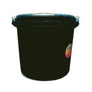Fortiflex Flat Back Feed Bucket for Dogs/Cats and Small Animals, 24-Quart, Black