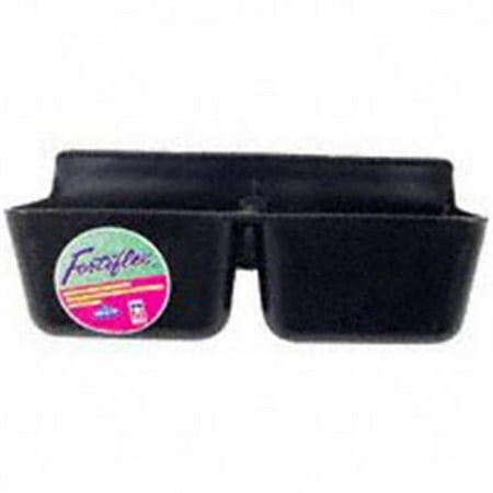 FORTEX-FORTIFLEX MF2BX Mineral Feeder, 1.75 qt Volume, 2-Compartment, Polyethylene/Rubber, Black