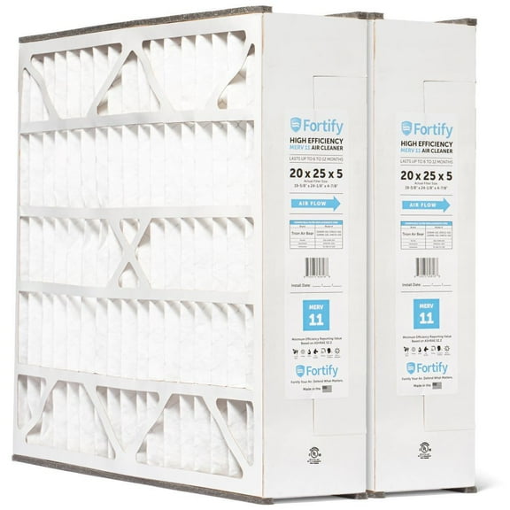 Fortify 20x25x5 MERV 11 Replacements for Trion Air Bear, Skuttle, Generalaire, AC Furnace Air Filter. (2-Pack) Actual Size: 19-5/8 x 24-1/8 x 4-7/8