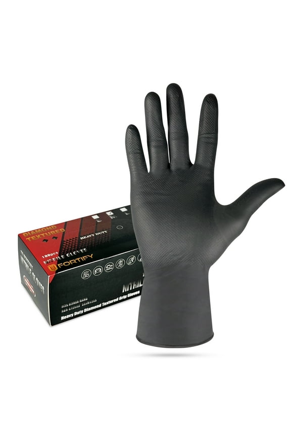 Fortify 7mil Diamond Textured Nitrile Gloves (S)