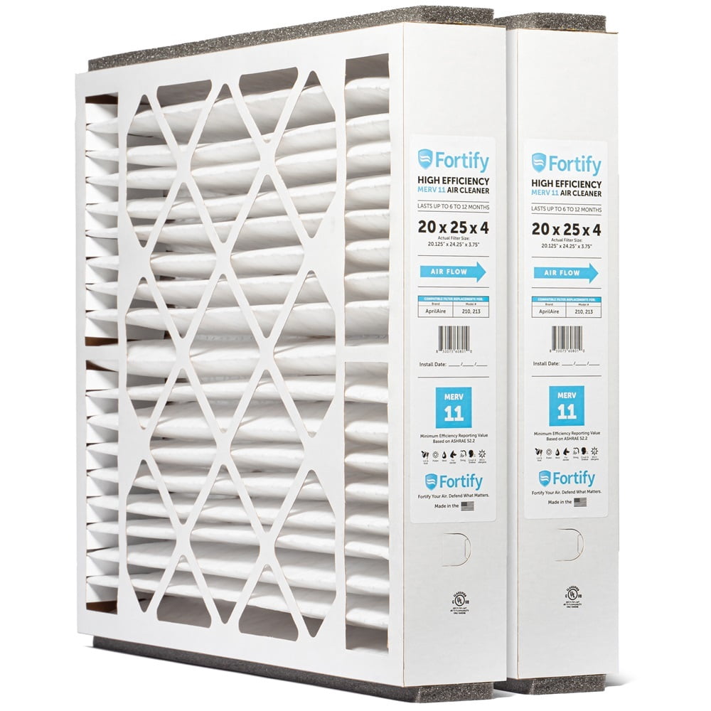 Fortify MERV 11 replacement for 20x25x4 AprilAire 210 & 213 Whole House AC Furnace Air Filters. (3-Pack) Actual Size: 20.125 x 24.25 x 3.75