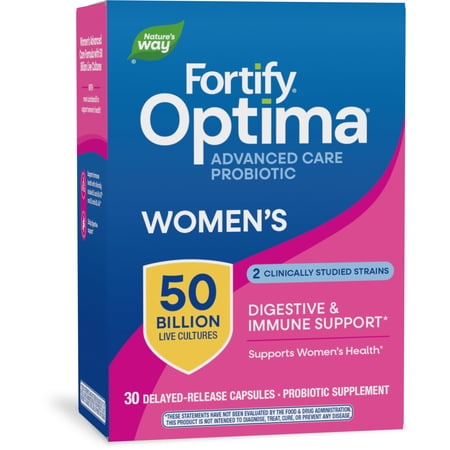 Fortify Optima Women's Probiotic, 50 Billion CFU Capsules, 30 Count