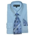 thumbnail image 1 of Fortino Landi Men's Long Sleeve Dress Shirt with Matching Tie and Handkerchief, 1 of 3