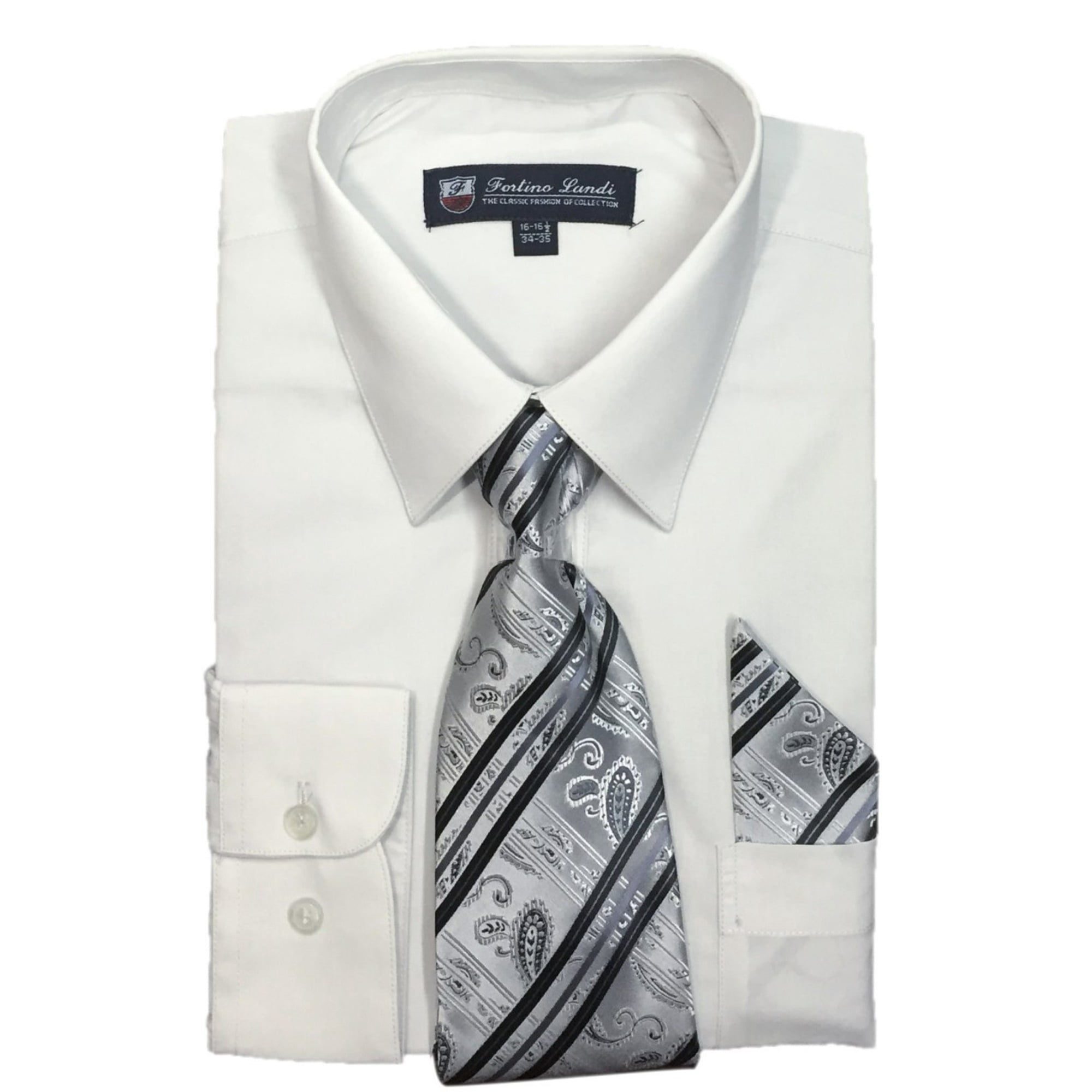 Men's Dress Shirts Tie Set Orange Color Long Sleeve Fortini main image 0
