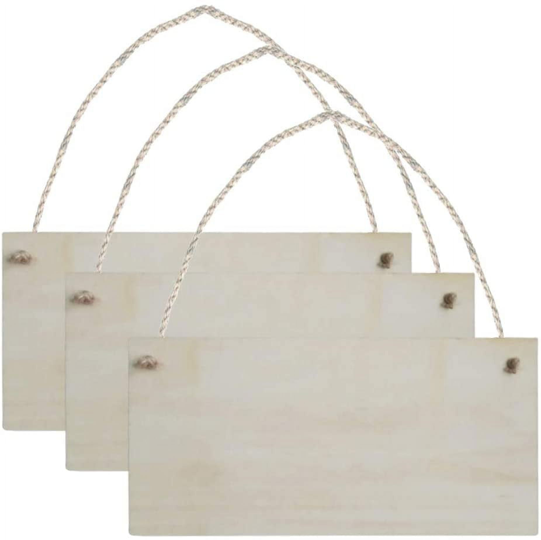 Fortioo Blank Rectangle Unfinished Wood Sign, Set of 3
