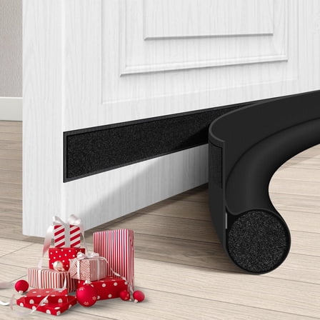 Fortjoy Door Draft Stopper 30 Inch, Weather Stripping with Strong Adhesive for Bedroom Essential Home Protection for 1.5 Gaps Interior Front Door Sweep for Bottom of Door,Easy to Install, Black