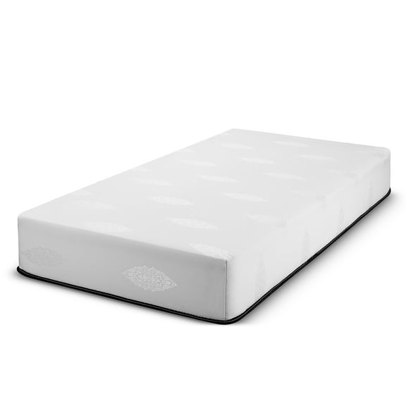 Fortnight 8" Medium Full XL Gel-Infused Memory Foam Mattress with White Strech Knit Cover