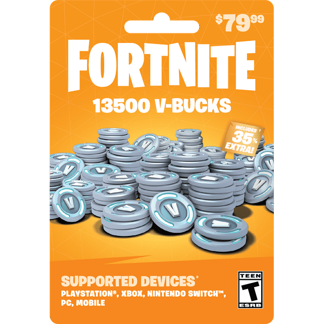 Fortnite 13,500 V-bucks Gift Card [Physical Card]