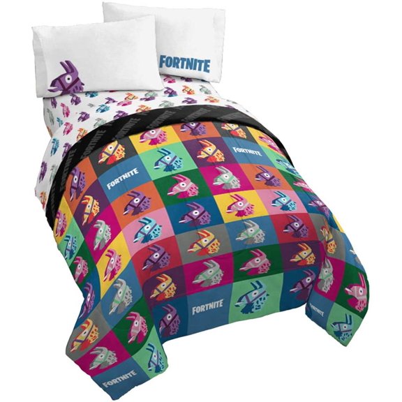 Fortnite 5 Piece Bedding Sets, Full with Comforter, Fitted Sheet, Flat Sheet, Pillowcase