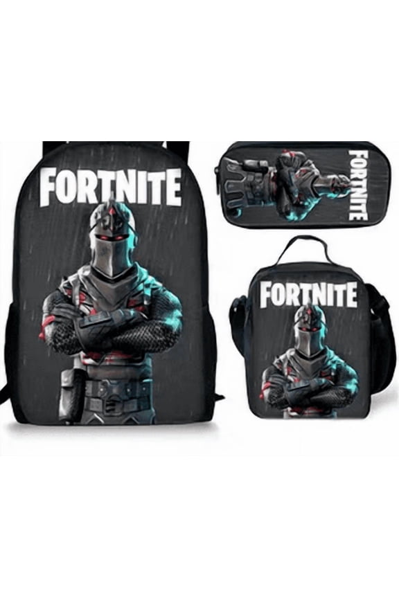 Fortnite Backpack Large Capacity Three-piece Set Game Cartoon Print Backpack Bag For Casual Travel&Camping