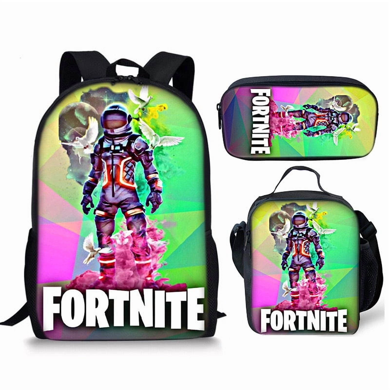 Fortnite Backpack| Gamer Black Rucksack | Green Creeper Zombie Skeleton ...