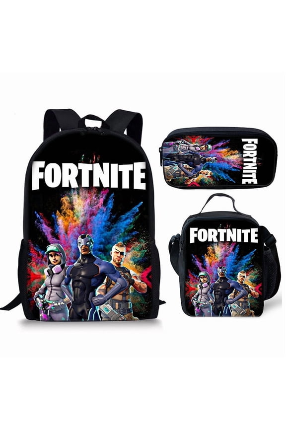 Fortnite Backpack| Gamer Black Rucksack | Green Creeper Zombie Skeleton Enderman & Cave Spider