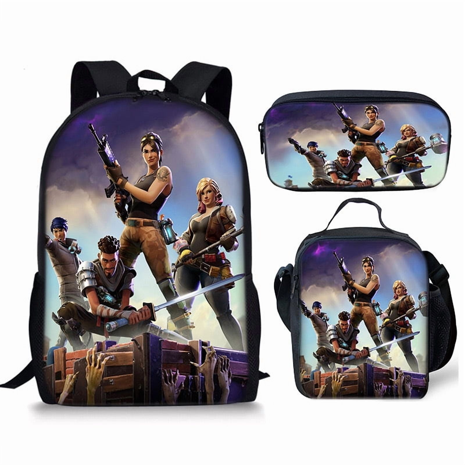 Fortnite Backpack| Gamer Black Rucksack | Green Creeper Zombie Skeleton ...