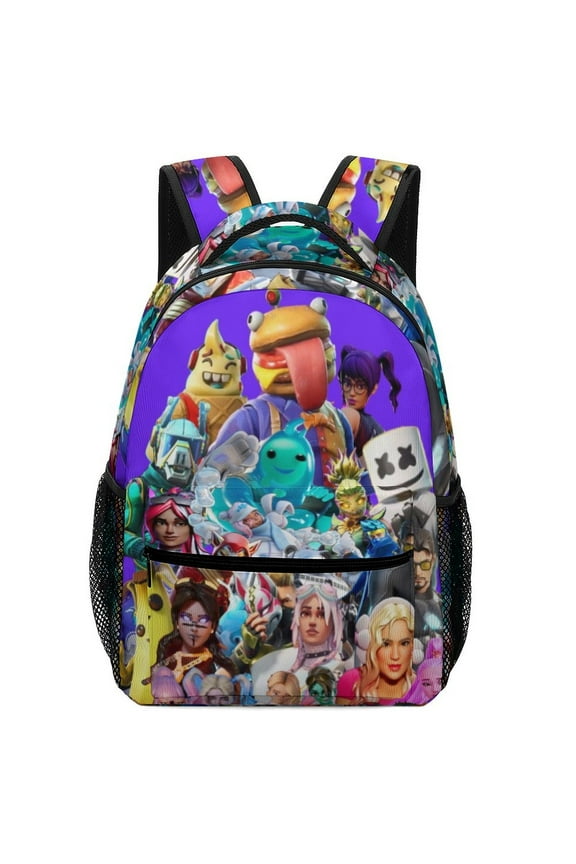 Fortnite Backpack, Lightweight Durable Laptop Bag 3D Printed Daypack with Multiple Pockets, Stylish Shoulders Backpack