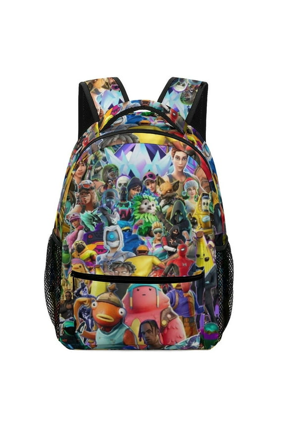 Fortnite Backpack, Lightweight Durable Laptop Bag 3D Printed Daypack with Multiple Pockets, Stylish Shoulders Backpack