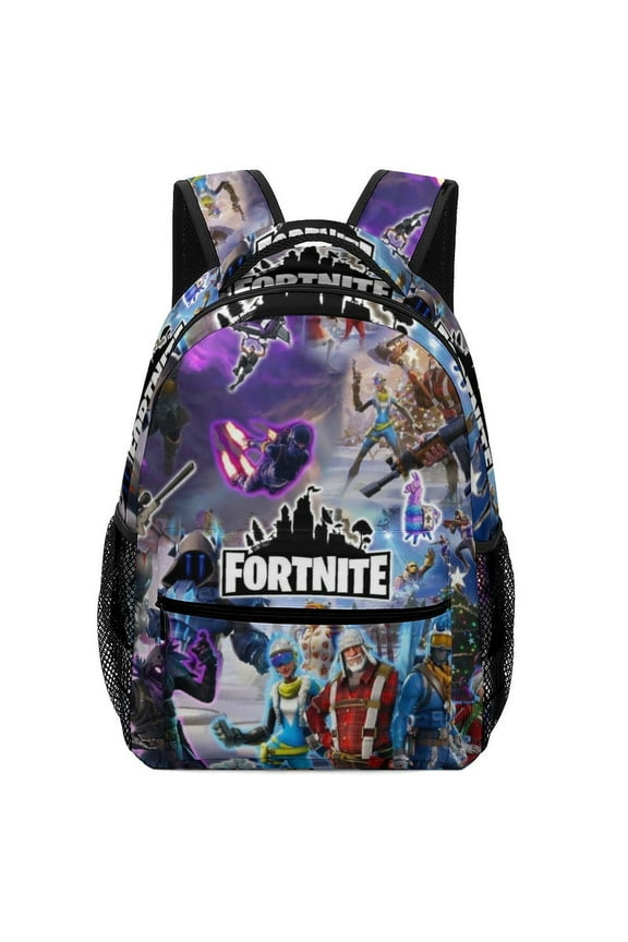 Fortnite Backpack, Lightweight Durable Laptop Bag 3D Printed Daypack with Multiple Pockets, Stylish Shoulders Backpack