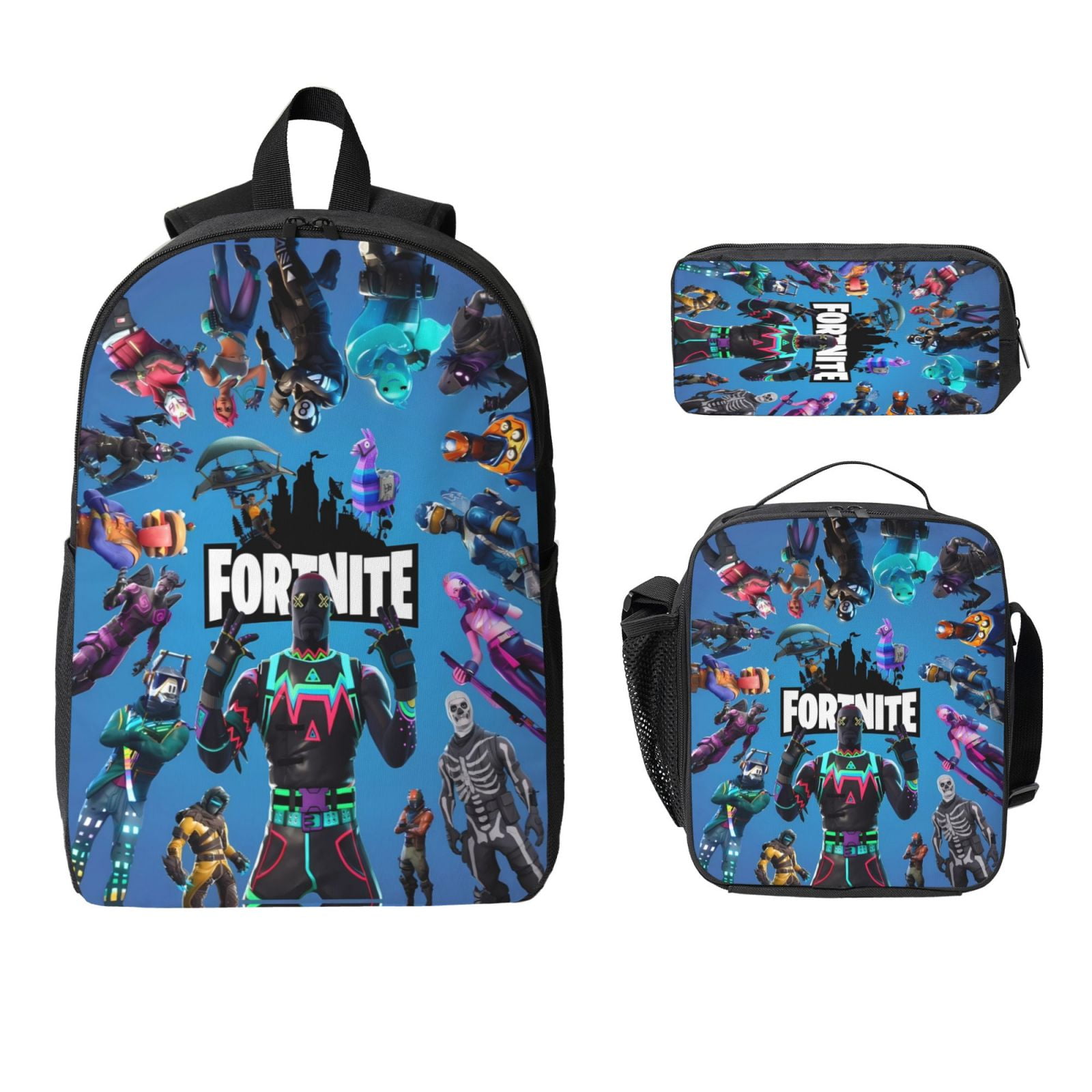 Fortnite Backpack With Lunch Bag Box And Pencil Case Cute Back Pack Lightweight Laptop Bag Travel Work Hiking Daypack For Women Men