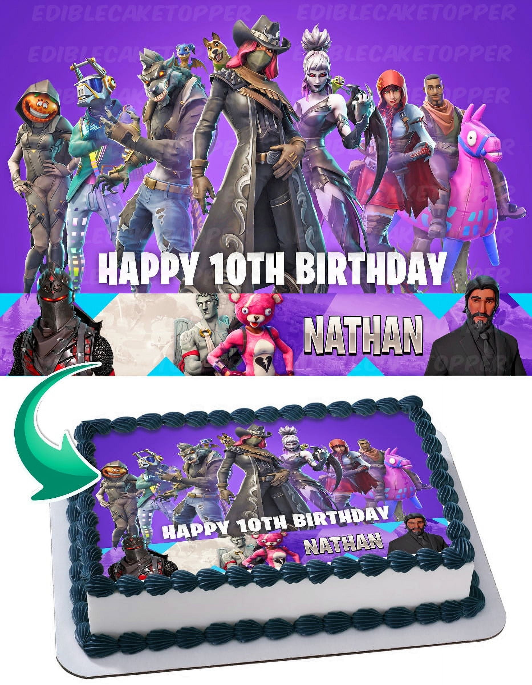 INKUTEN Fortnite Battle Royale Season 6 Edible Cake Image Topper 1/4 Sheet (8"x10.5")