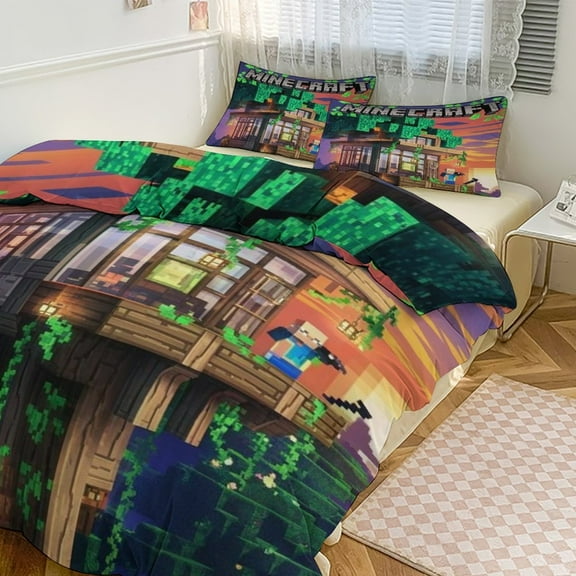 Fortnite Bedding Sets Twin Queen King Size Game Printed Bed Set 3Pcs Duvet Cover Bedroom Decor for Boys Girls Adult Gift 1Comforter+2 Pillowcases