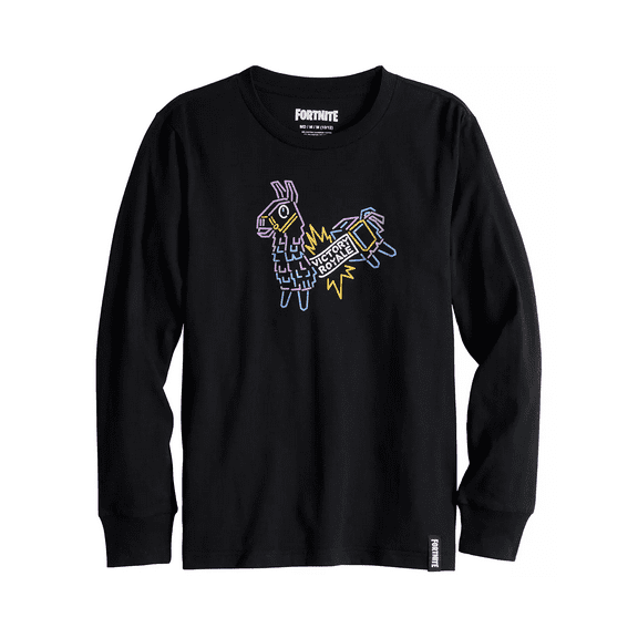 Fortnite Big Boys' Late Night Pinata Llama Long Sleeve T-Shirt, Sizes 8-20