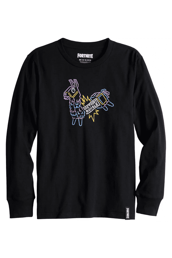 Big Boys' Late Night Pinata Llama Long Sleeve T-Shirt, Sizes 8-20