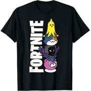 LINCUN Fortnite Black Classic Fit Crew Neck T-Shirt - Adult Polyester & Cotton Short Sleeve