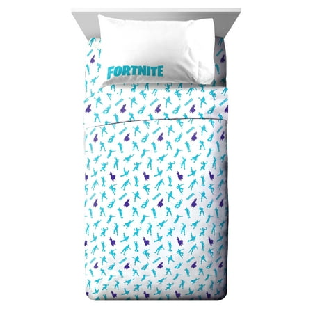 Fortnite Boogie Kids 3-Piece Twin Sheet Set, Microfiber, Blue, Epic Games, Gaming Bedding