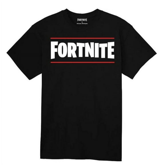 Fortnite Boy's Logo Line Black Short Sleeve T-Shirt, Medium (10/12)
