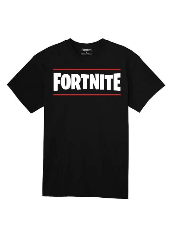 Boy's Logo Line Black Short Sleeve T-Shirt, Small (8)