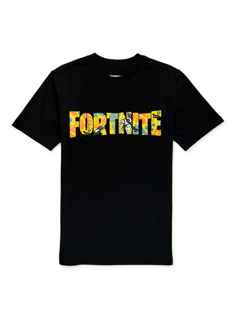 Fortnite Boys Large Logo Fill Tee, Short Sleeves Kids Apparel