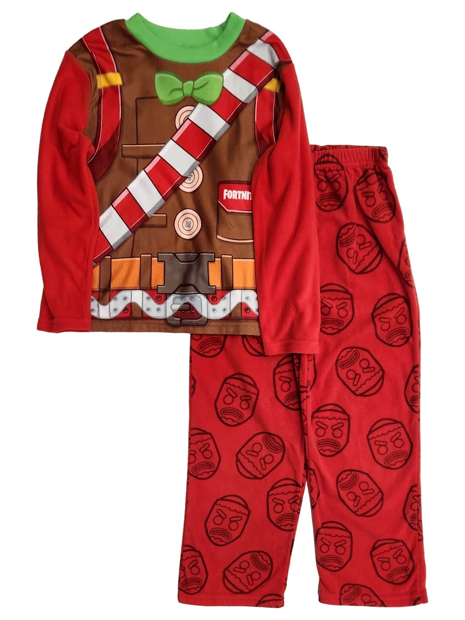 Fortnite Boys Red Fortnite Christmas Fleece 2 Piece Pajama Sleep Set Size 14
