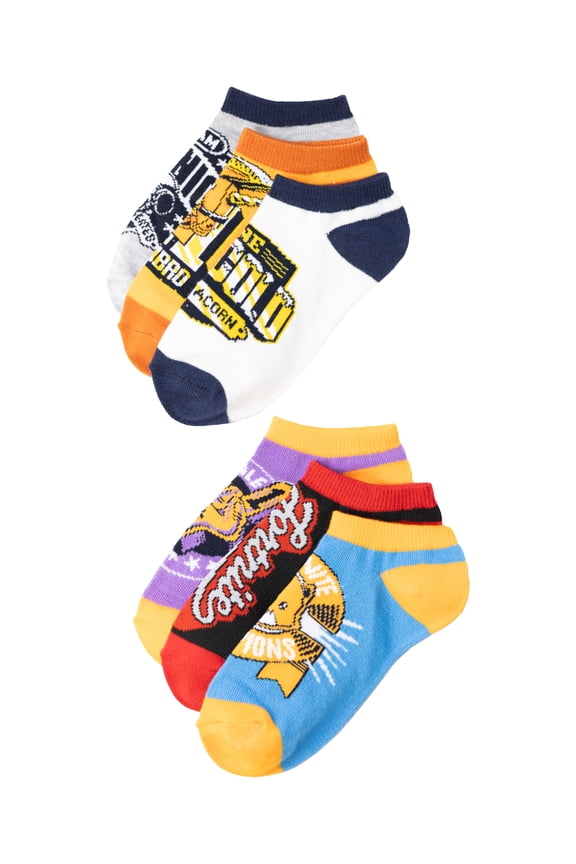 Boys Socks, 6-Pack, No Show Style, Sizes S-L
