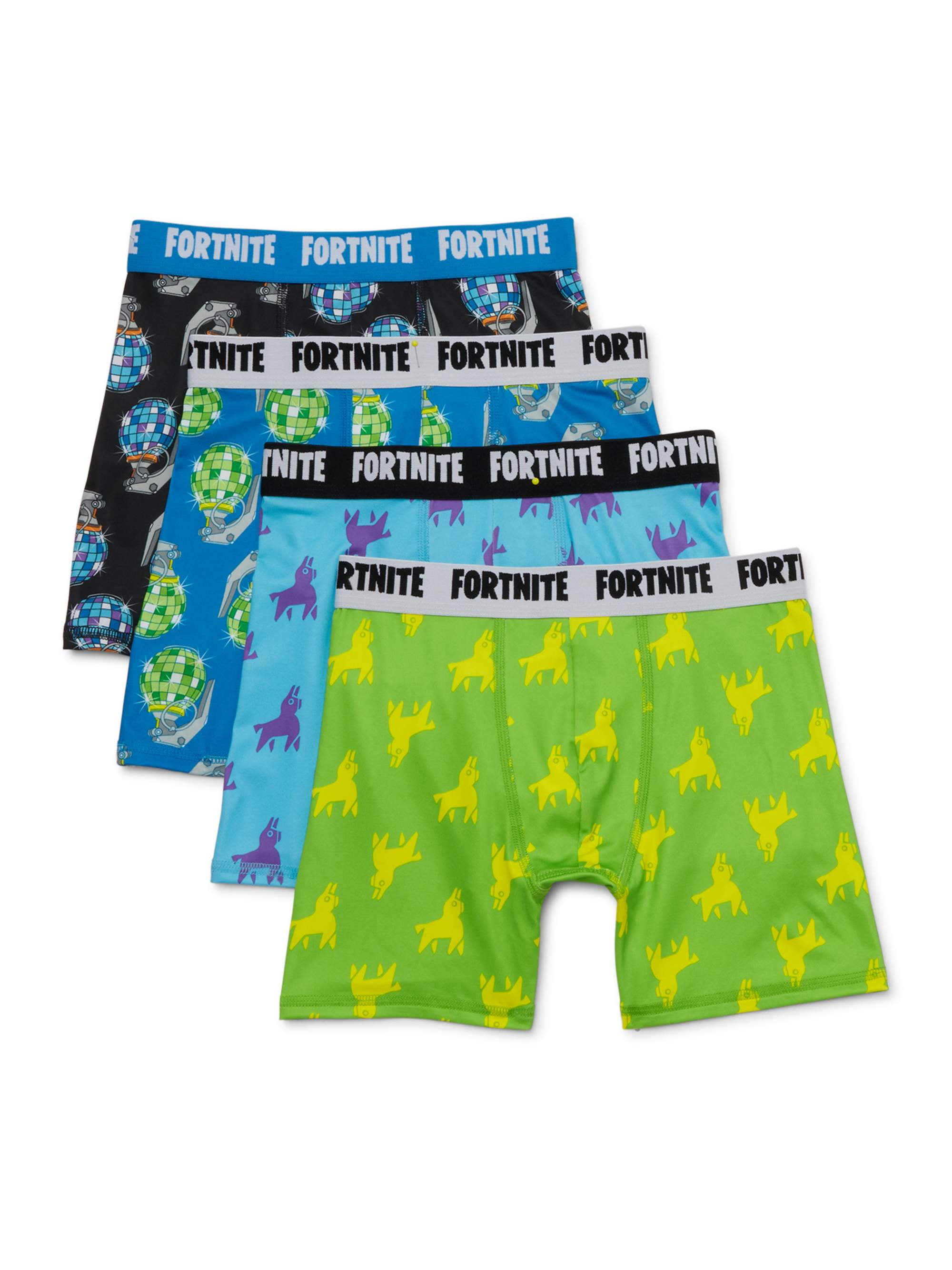 Fortnite Boys Underwear, 4 Pack Boxer Briefs Sizes 8-12 