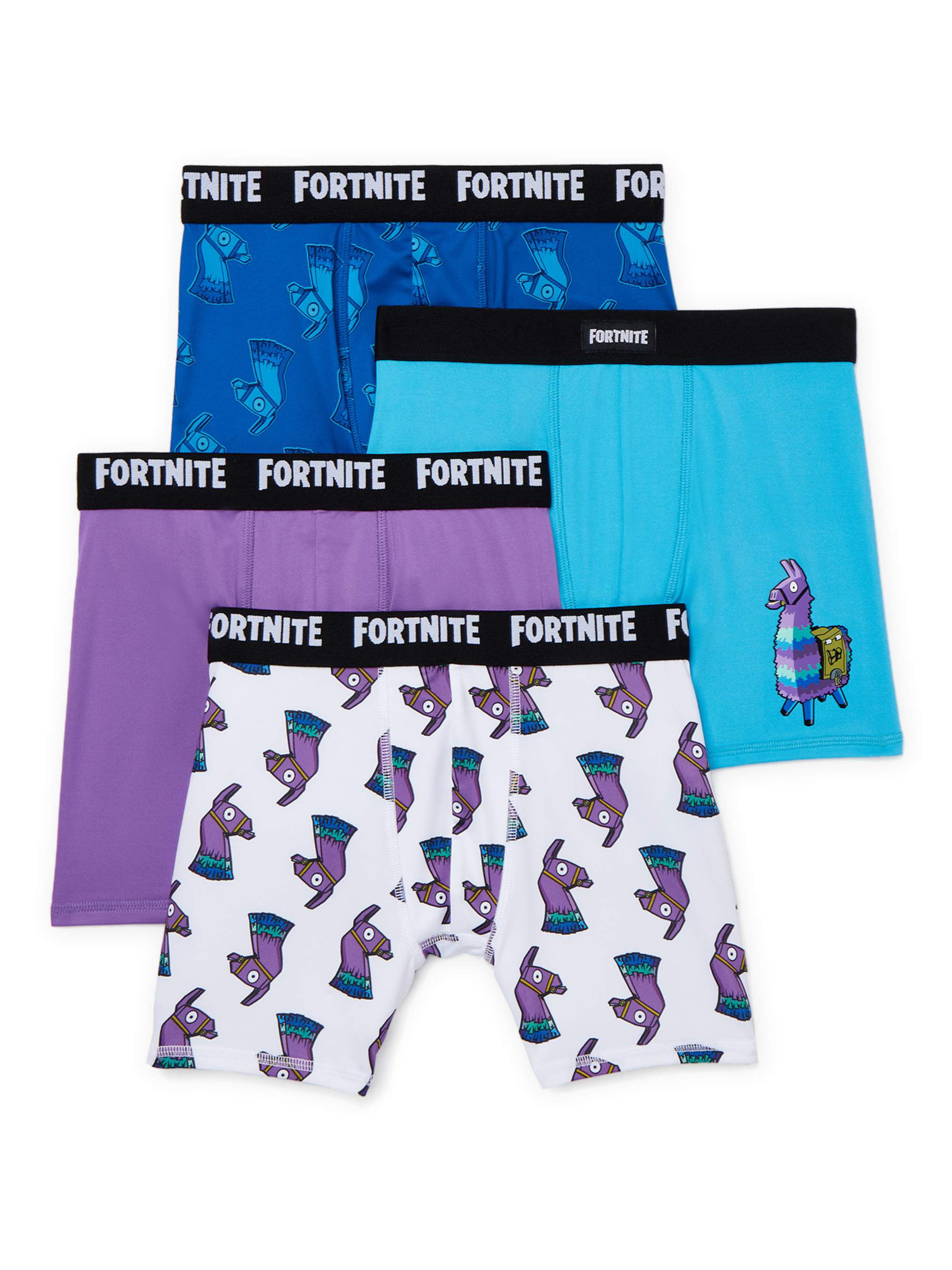 Fortnite Boys Underwear, 4 Pack Boxer Briefs Sizes 8-12