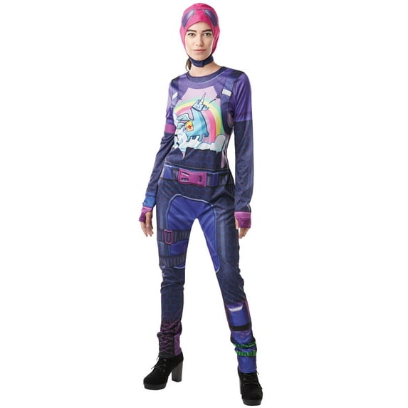 Ruby Slipper Sales Co., LLC (Rubies) Fortnite Brite Bomber Adult Costume Jumpsuit w/ Cap & Accessories - Small Female