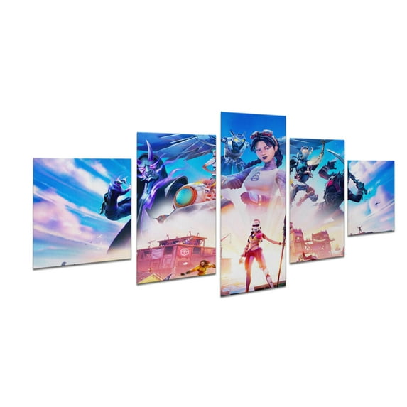 Fortnite Canvas Wall Art by DreamController Set of 5 - 20x40 inches Wall Decor | HD Printed & Wooden framed wall art | Modern Wall Decor for Gift | Made in USA