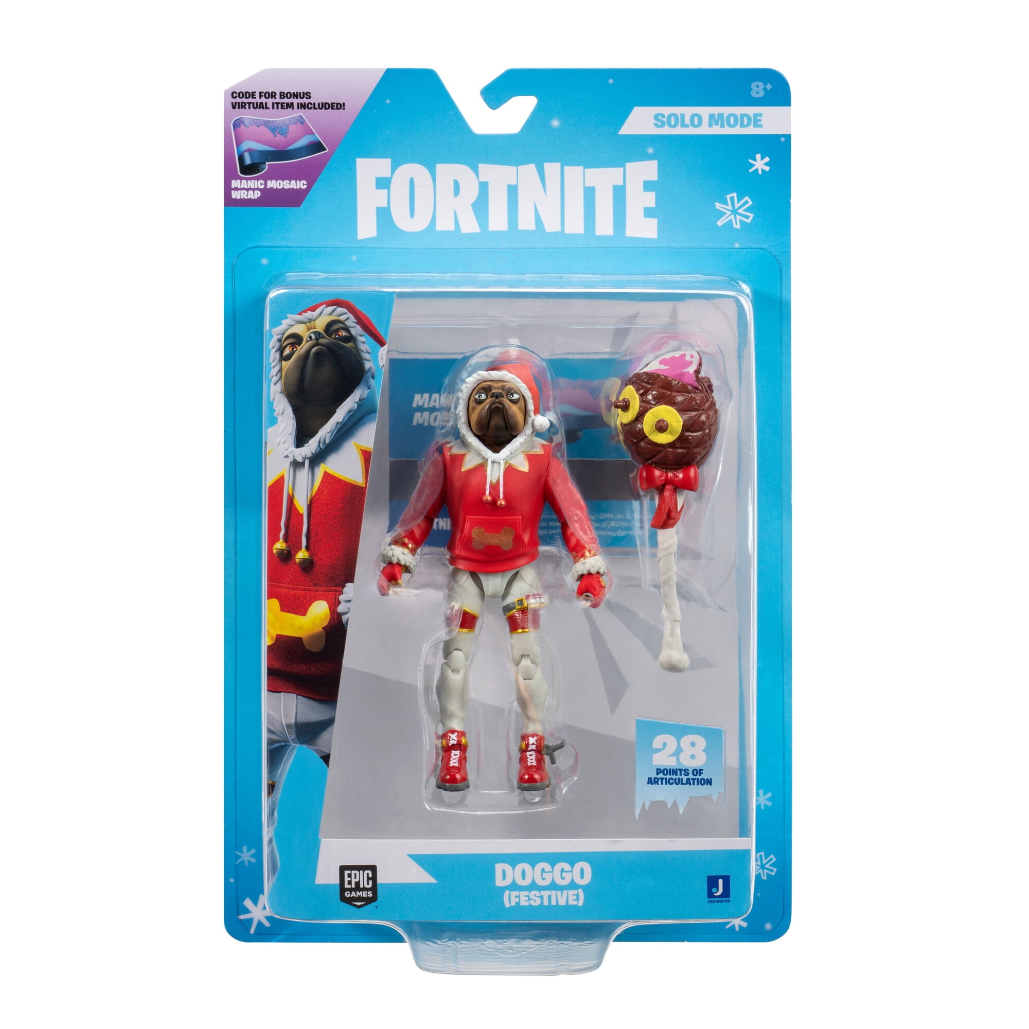 Fortnite Doggo (Festive) Solo Mode - 4 inch Articulated Figure with ...