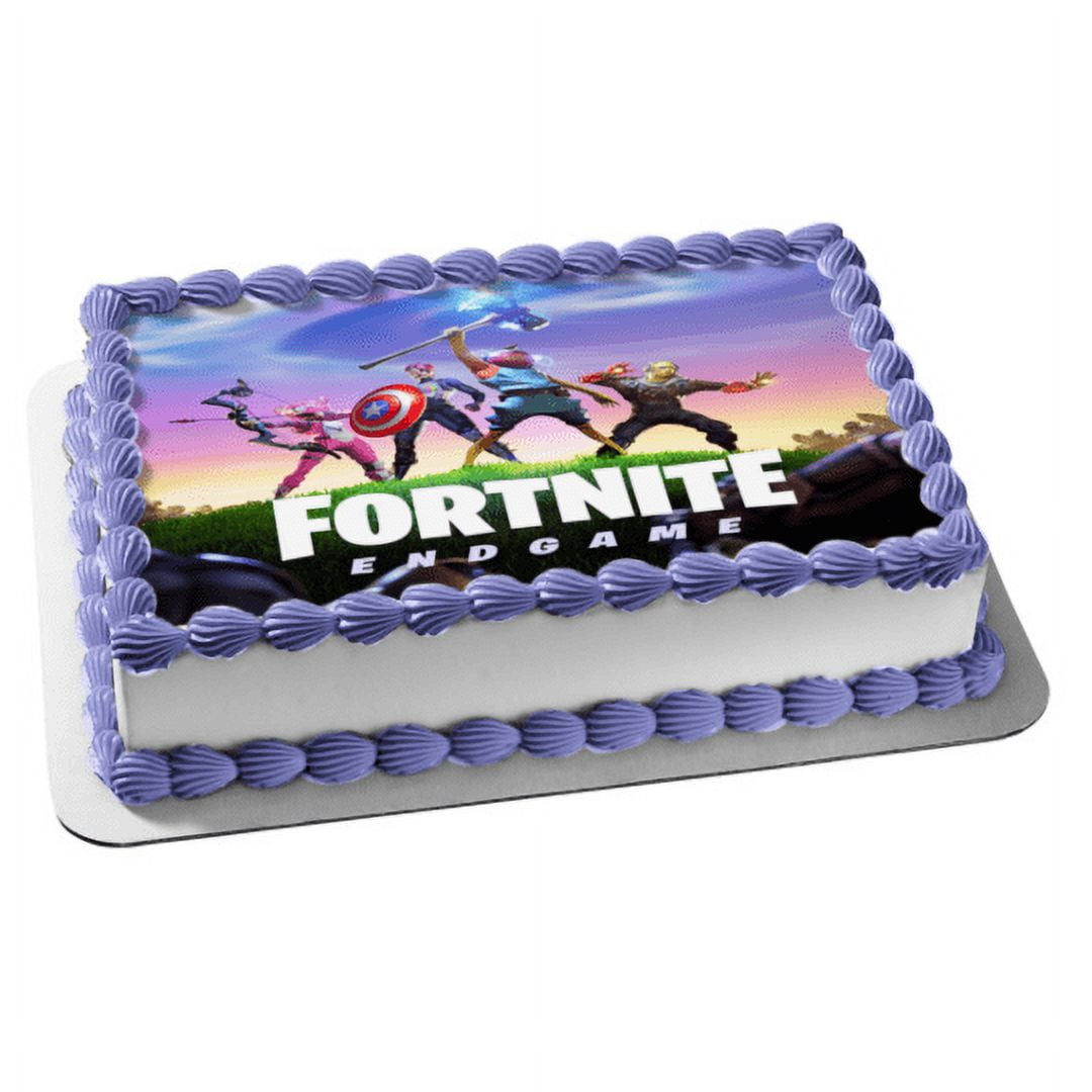 Fortnite Endgame Customizable Video Game Multi Player Gaming Battle Royale  Edible Cake Topper Image ABPID53771