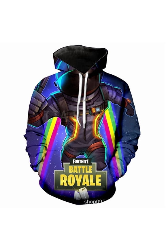Fortnite Fashionable themed hoodie, anime MHA cosplay costume, loose-fit, pullover with pockets for men and women.