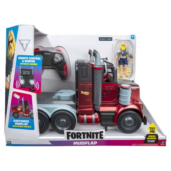 Fortnite Feature Deluxe Mudflap RC Vehicle, Electronic Vehicle with 4-inch Articulated Relaxed Jonesy Figures and Accessory