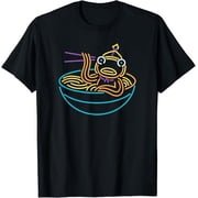 GETATEEBEHAPPY Fortnite Fishstick Neon Ramen Bowl Center Icon T-Shirt, Black Color, Size S