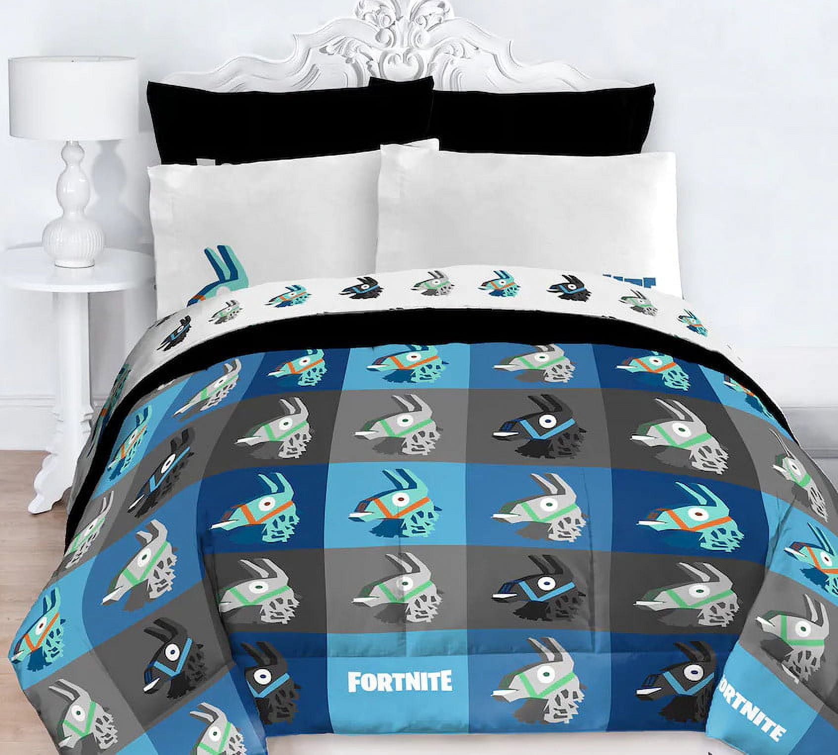 Fortnite Gaming Boys Full Comforter & Sheet Set (5 Piece Bed in A Bag