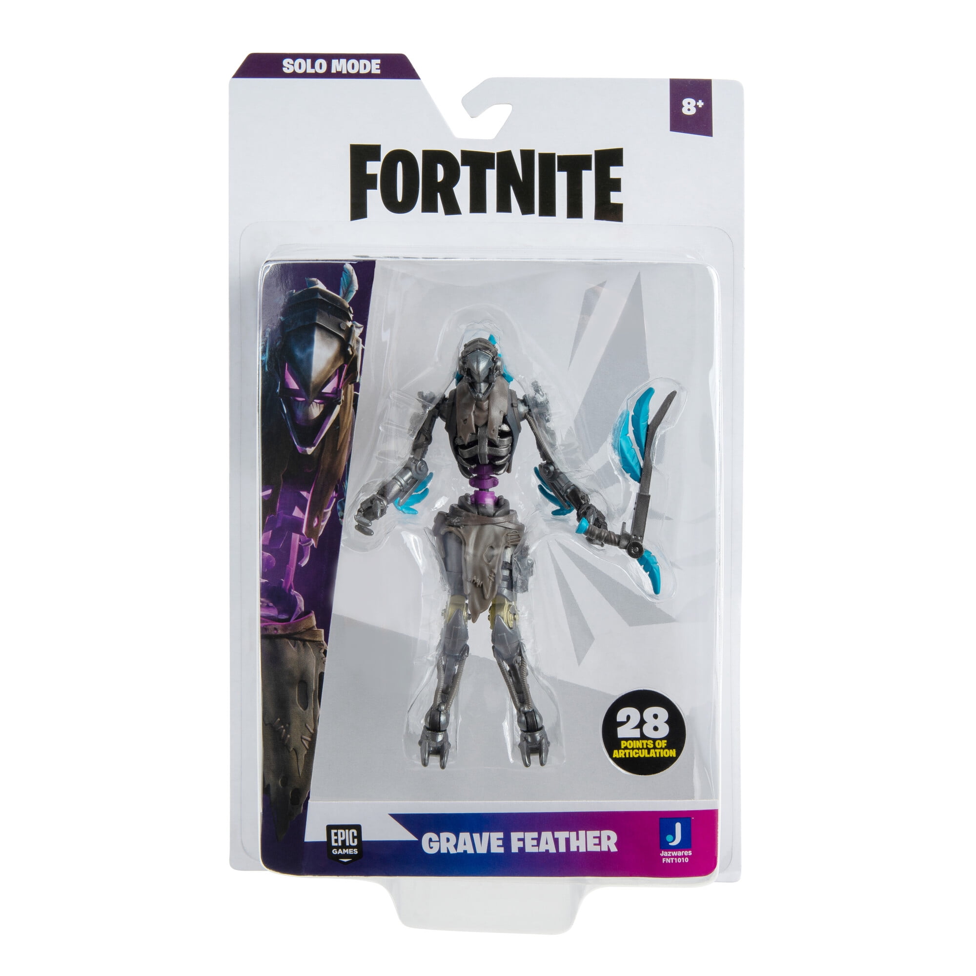 Fortnite Grave Feather (Solo Mode) 4 inch Articulated Figure with Razor Wing Harvesting Tool