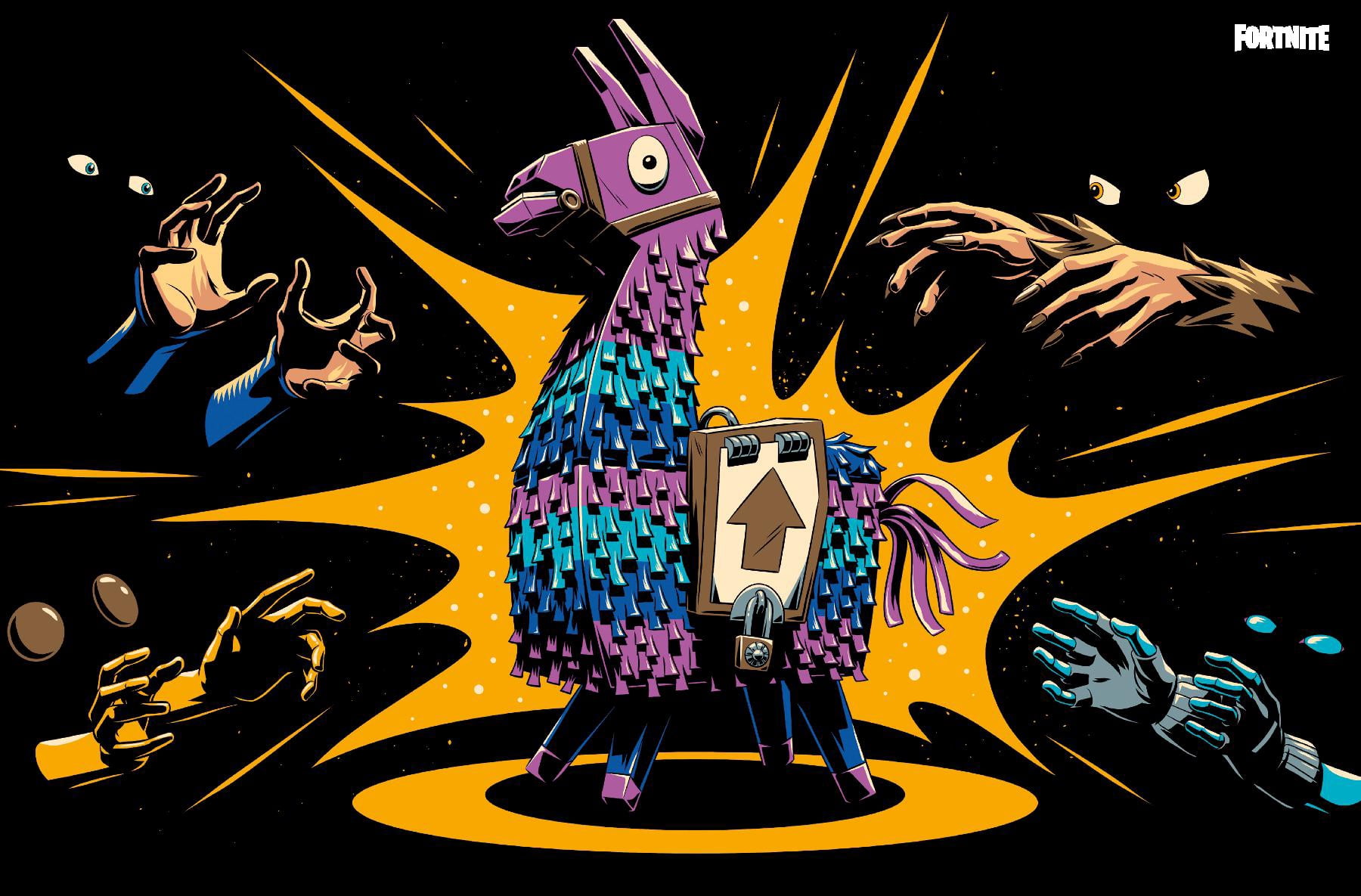 Fortnite - Loot Llama Lama Loading Screen Wall Poster, 22.375" x 34"