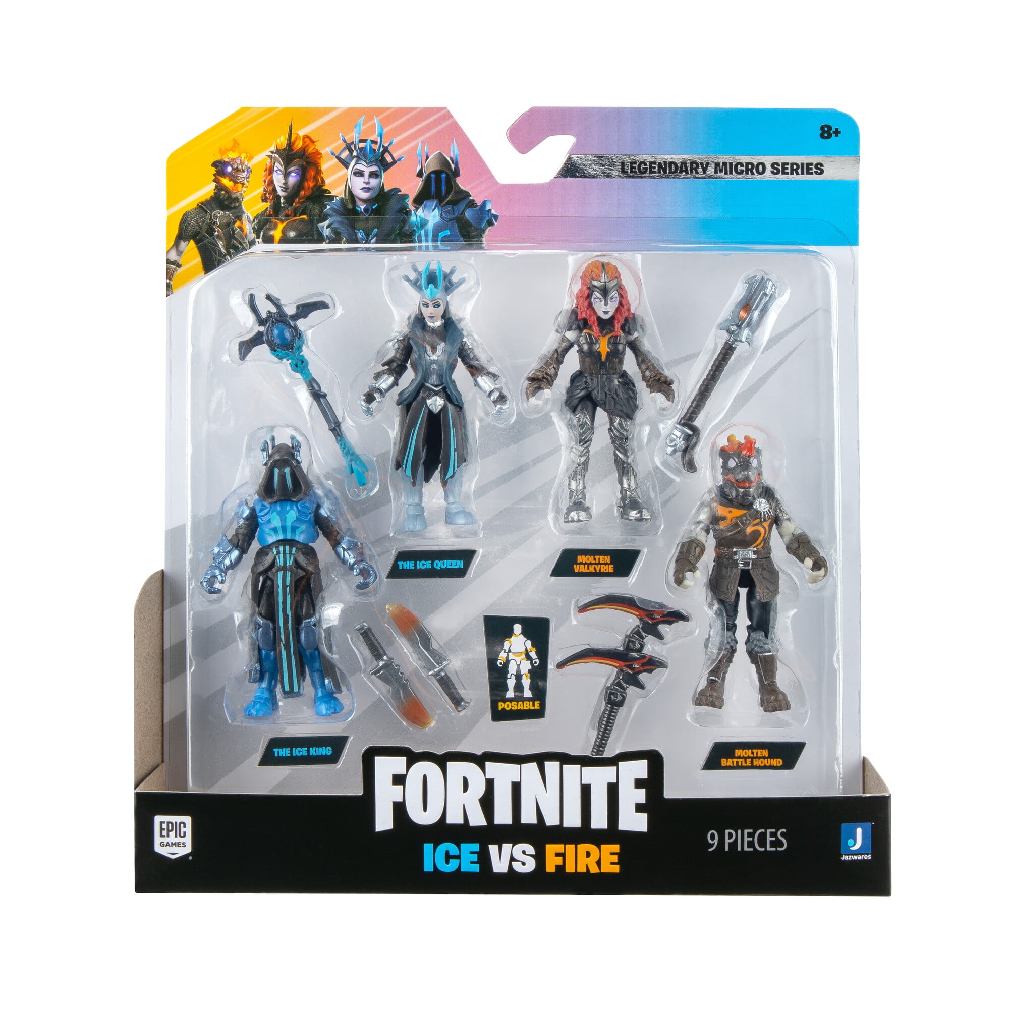 Fortnite Micro Squad Toys Battle Royale Set of Four 2.5 inch Articulated Figures with Harvesting Tools Walmart