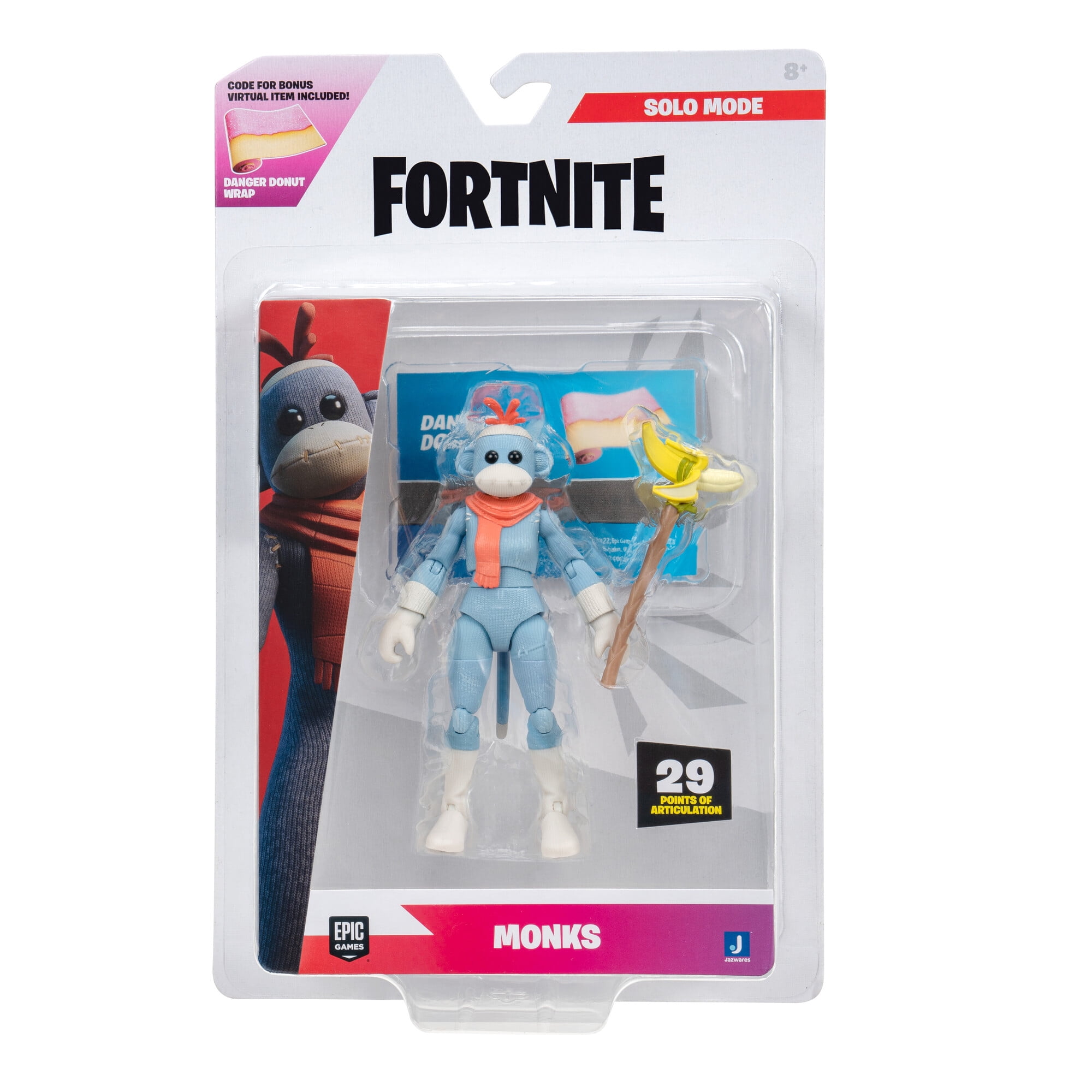 Fortnite Monks Solo Mode 4 inch Articulated Figure with Peely Pick